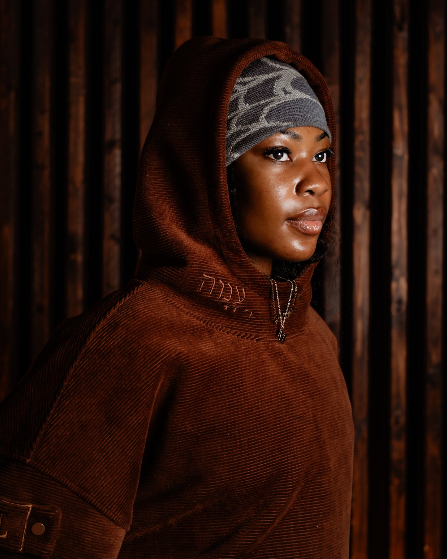 "Thrive in Humility" Brown Corduroy Hoodie